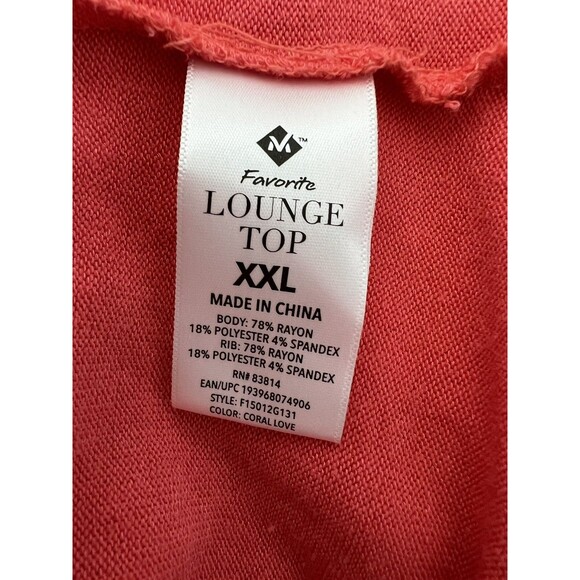 Favorite Lounge Top Plus Sz XXL Orange Drawstring Cowl Neck Knit Shirt Soft Cozy - Picture 8 of 11